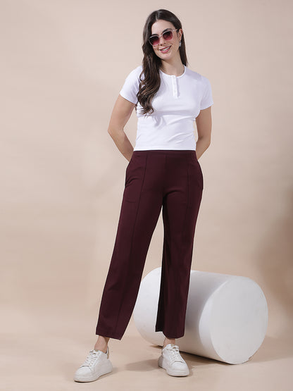 Pant for Women l Breathable & Soft with Color Fastness Regular Fit Nylon Fabric Solid Pattern