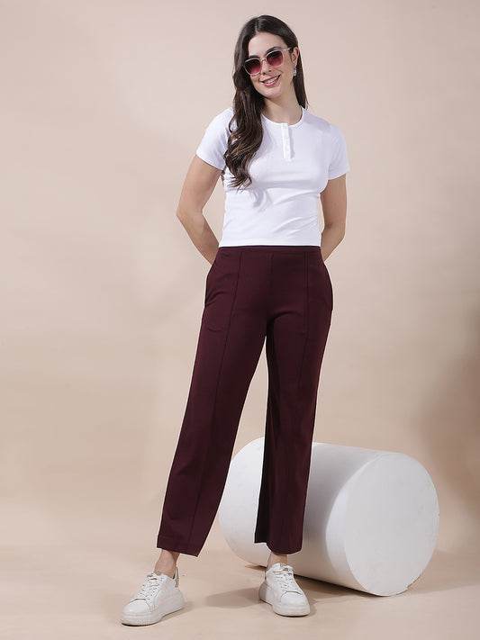 Pant for Women l Breathable & Soft with Color Fastness Regular Fit Nylon Fabric Solid Pattern