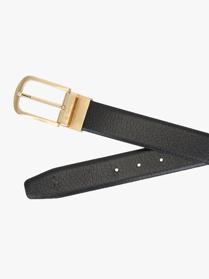 Men's Textured Black Brown Reversible Formal Belt