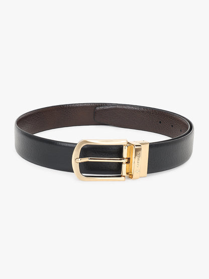 Men's Textured Black Brown Reversible Formal Belt