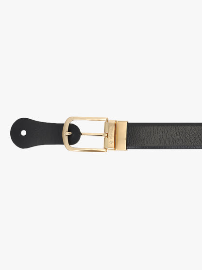 Men's Textured Black Brown Reversible Formal Belt
