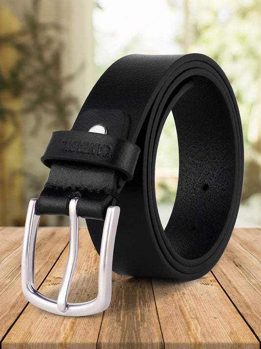 Men's Black Solid Formal Belt