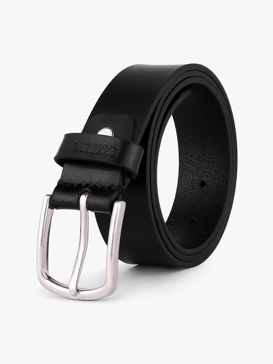 Men's Black Solid Formal Belt
