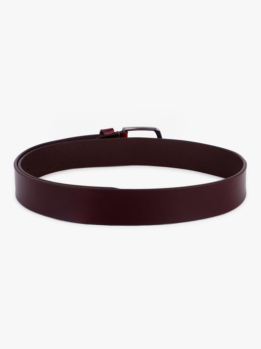 Men's Burgundy Solid Formal Belt