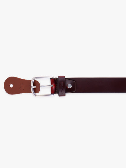 Men's Burgundy Solid Formal Belt
