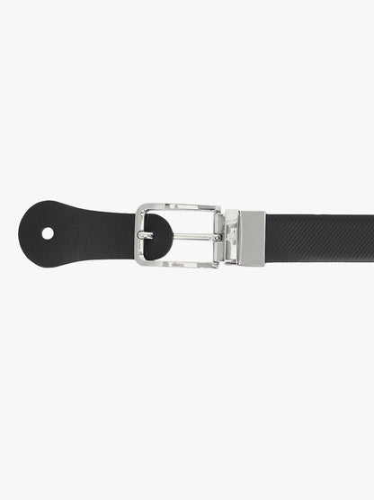 Men's Textured Black Brown Reversible Formal Belt