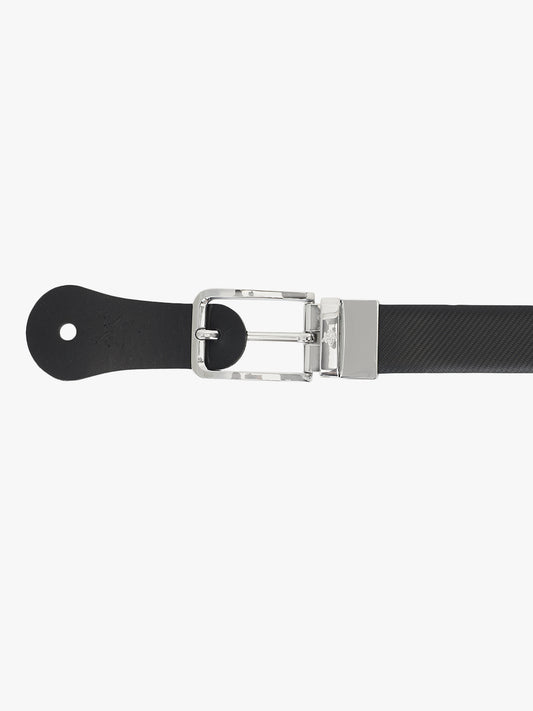 Men's Textured Black Brown Reversible Formal Belt