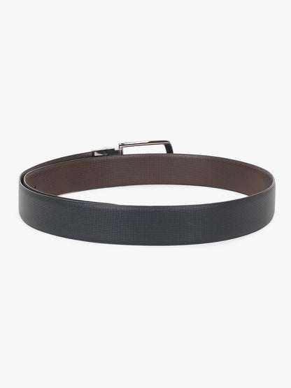 Men's Textured Black Brown Reversible Formal Belt