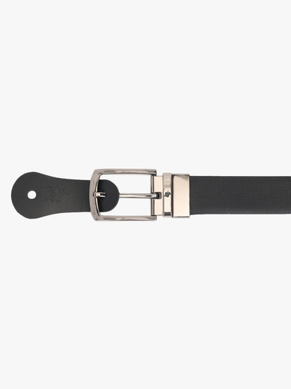 Men's Textured Black Brown Reversible Formal Belt