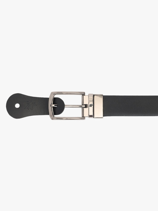 Men's Textured Black Brown Reversible Formal Belt