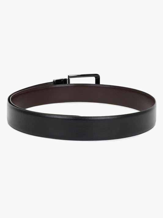 Men's Textured Black Brown Reversible Formal Belt