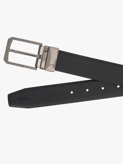Men's Textured Black Brown Reversible Formal Belt