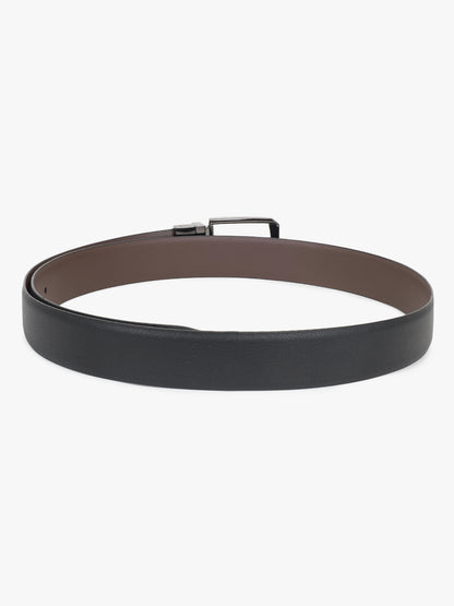Men's Textured Black Brown Reversible Formal Belt