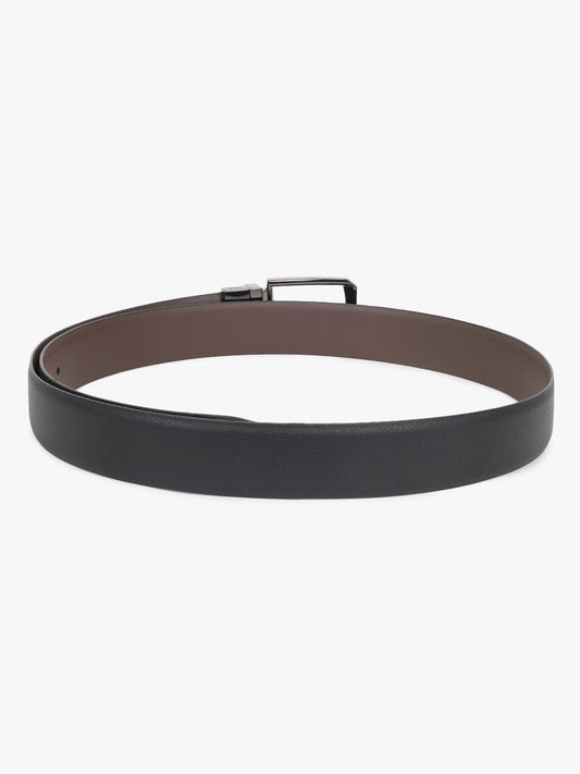 Men's Textured Black Brown Reversible Formal Belt