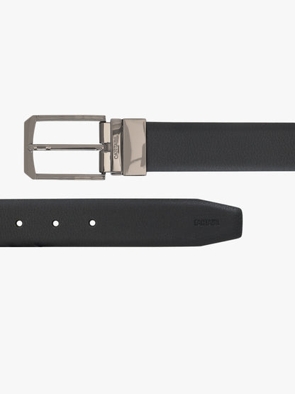 Men's Textured Black Brown Reversible Formal Belt
