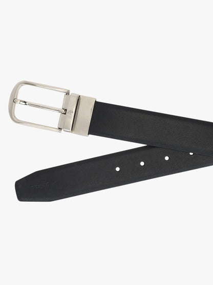 Men's Solid Black Brown Reversible Formal Belt