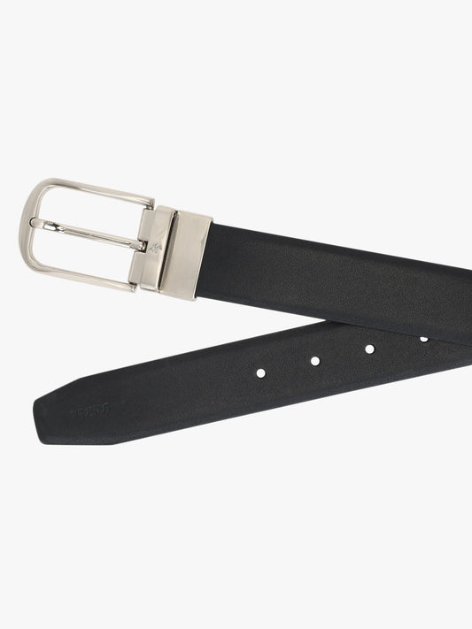 Men's Solid Black Brown Reversible Formal Belt