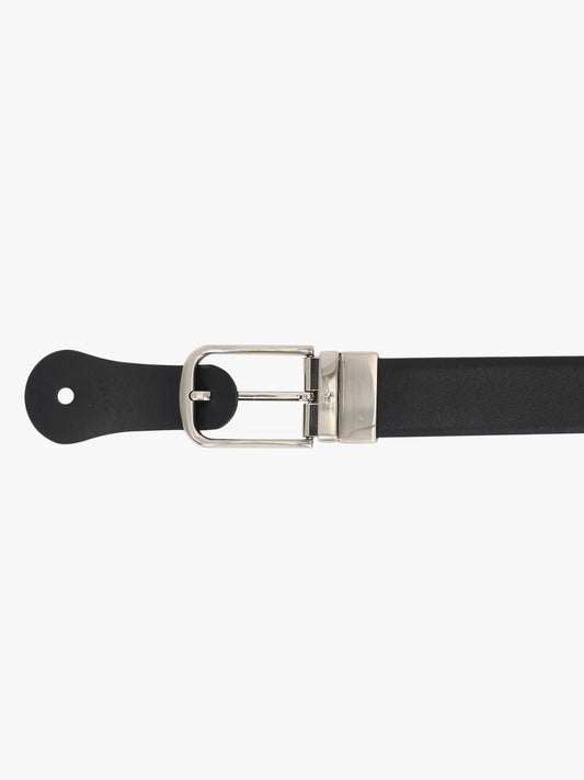 Men's Solid Black Brown Reversible Formal Belt