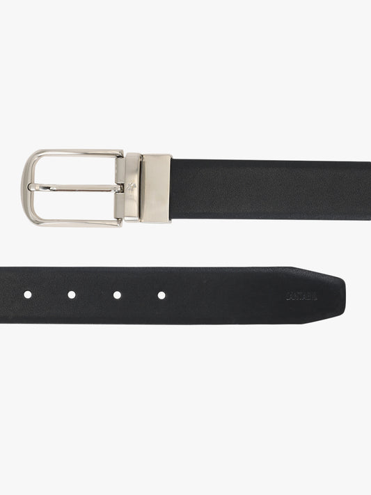 Men's Solid Black Brown Reversible Formal Belt