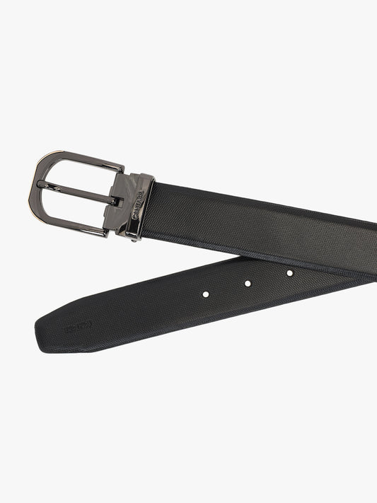 Men's Textured Black Brown Reversible Formal Belt