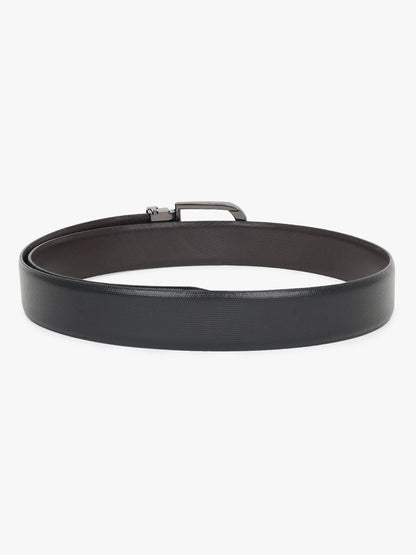 Men's Textured Black Brown Reversible Formal Belt