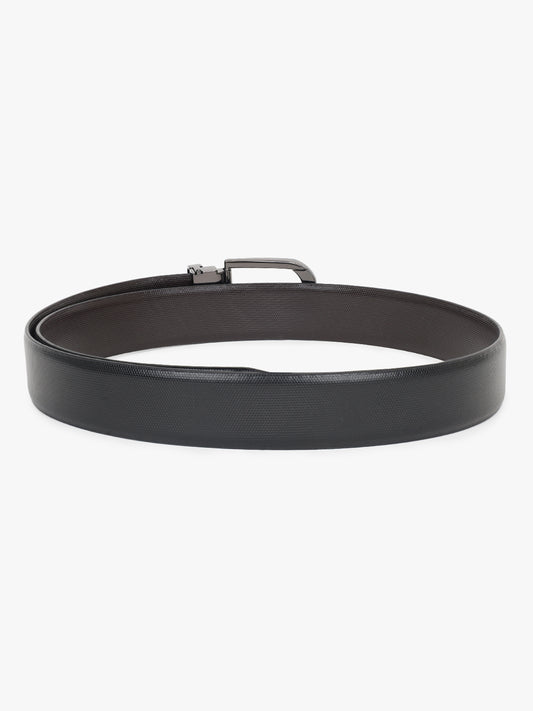 Men's Textured Black Brown Reversible Formal Belt
