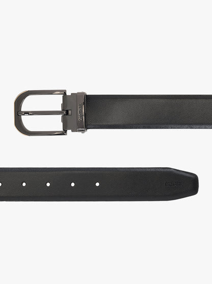 Men's Textured Black Brown Reversible Formal Belt