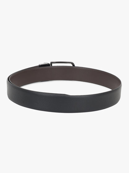 Men's Textured Black Brown Reversible Formal Belt
