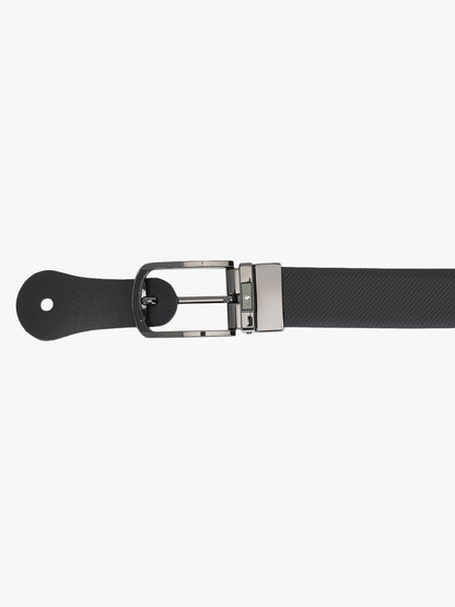 Men's Textured Black Brown Reversible Formal Belt