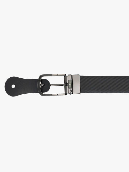 Men's Textured Black Brown Reversible Formal Belt