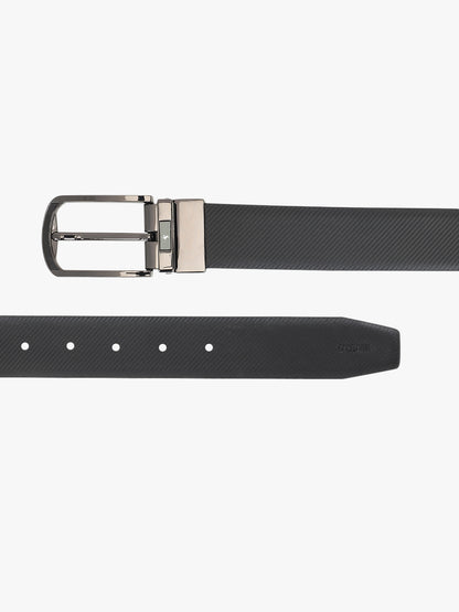 Men's Textured Black Brown Reversible Formal Belt