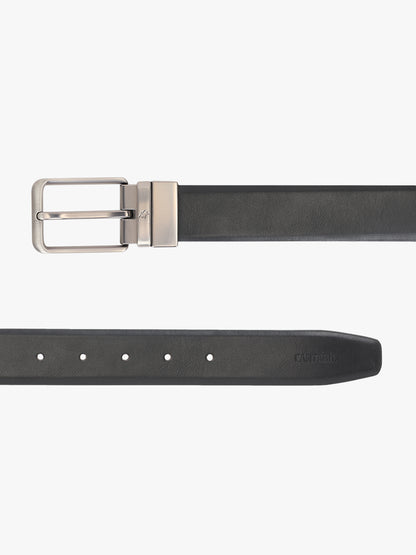 Men's Solid Black Brown Reversible Formal Belt