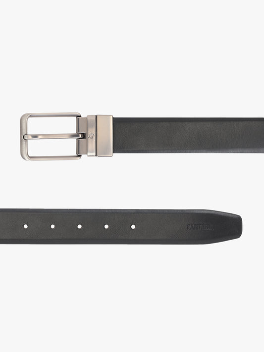 Men's Solid Black Brown Reversible Formal Belt
