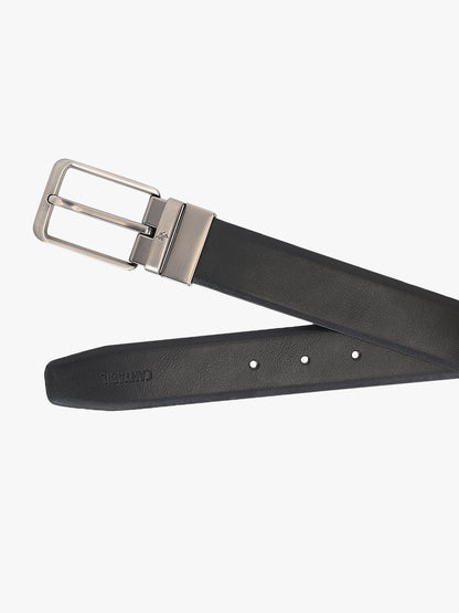 Men's Solid Black Brown Reversible Formal Belt