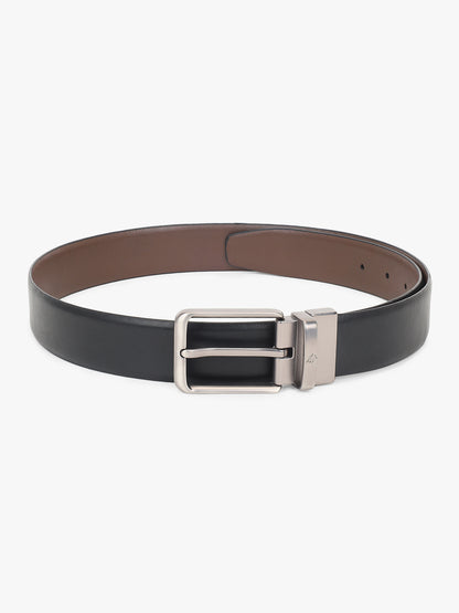 Men's Solid Black Brown Reversible Formal Belt
