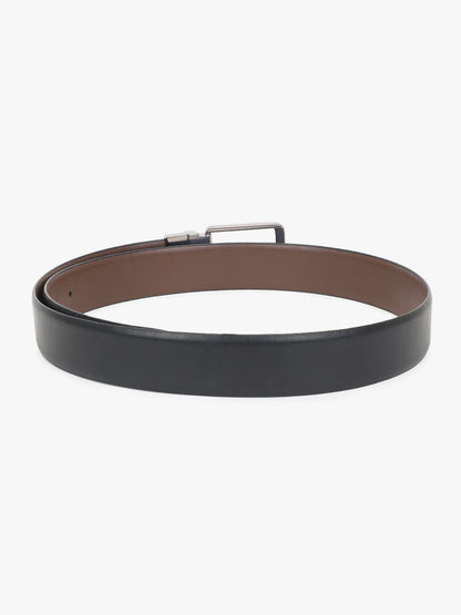 Men's Solid Black Brown Reversible Formal Belt