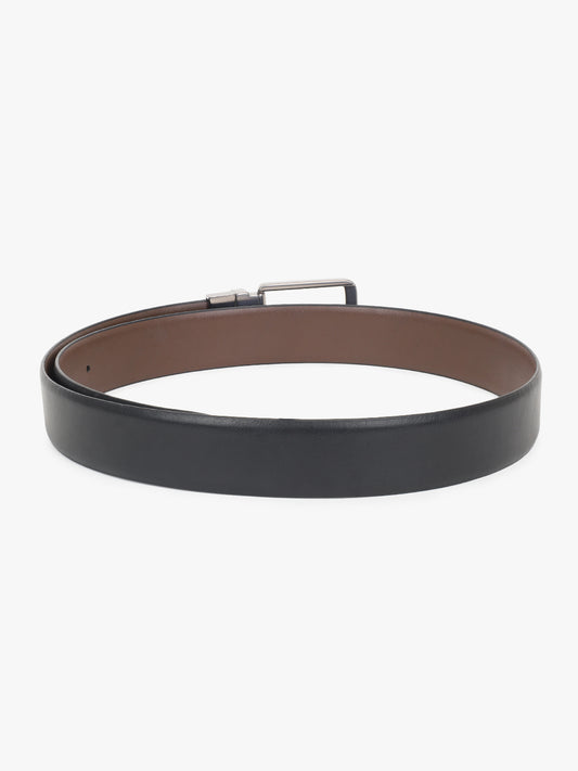 Men's Solid Black Brown Reversible Formal Belt