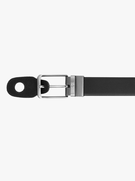 Men's Textured Black Brown Reversible Formal Belt