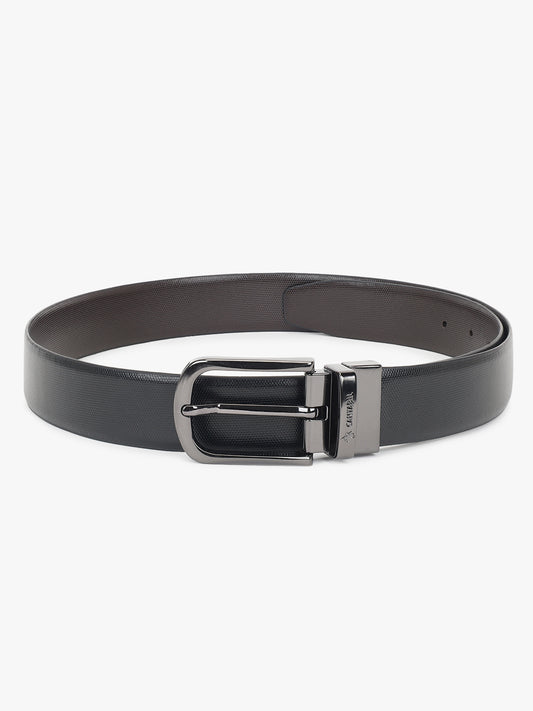 Men's Textured Black Brown Reversible Formal Belt