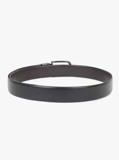 Men's Textured Black Brown Reversible Formal Belt