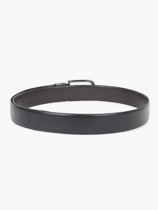 Men's Textured Black Brown Reversible Formal Belt