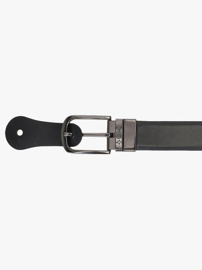 Men's Textured Black Brown Reversible Formal Belt