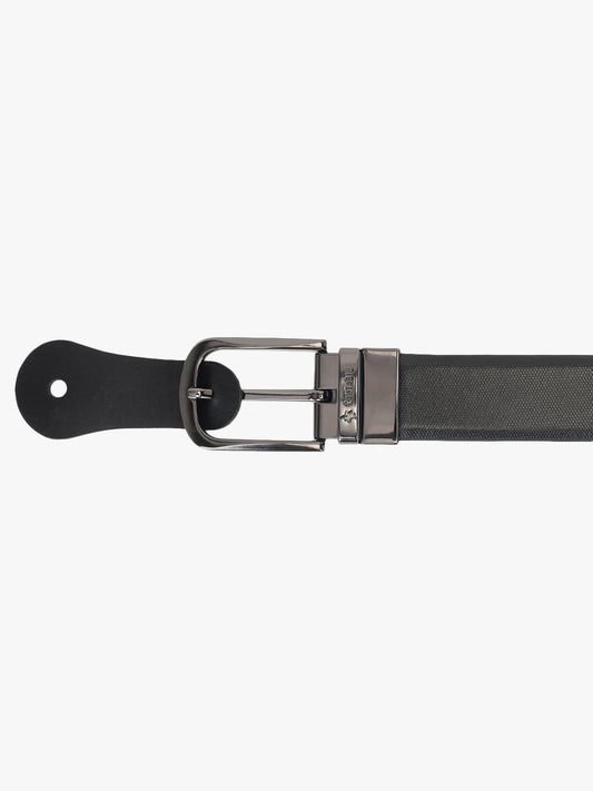 Men's Textured Black Brown Reversible Formal Belt