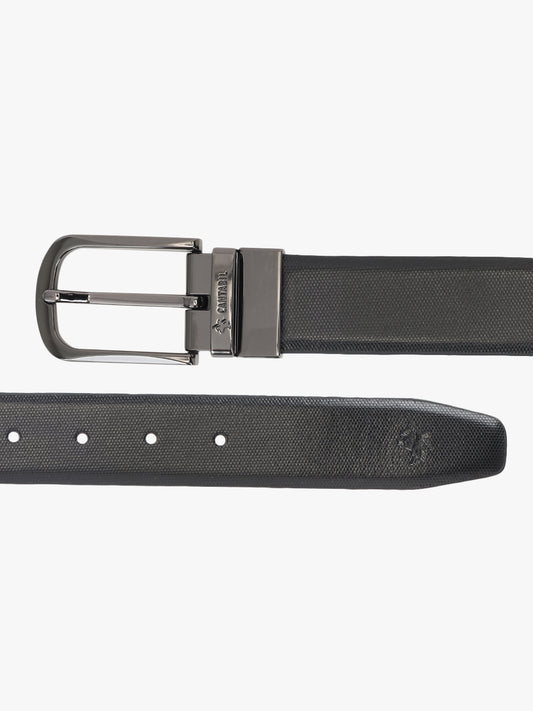 Men's Textured Black Brown Reversible Formal Belt