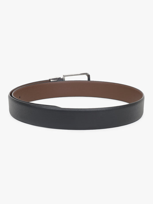 Men's Textured Black Brown Reversible Formal Belt