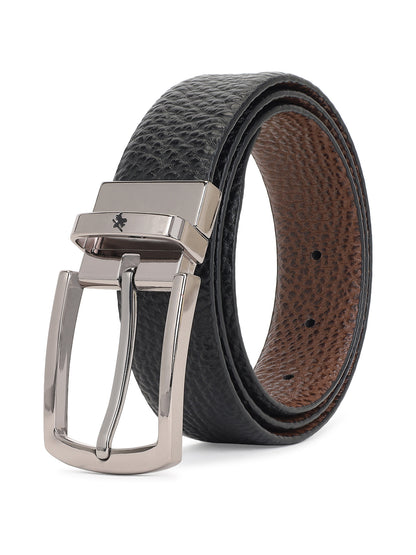 Men's Animal Print Black Brown Reversible Formal Belt
