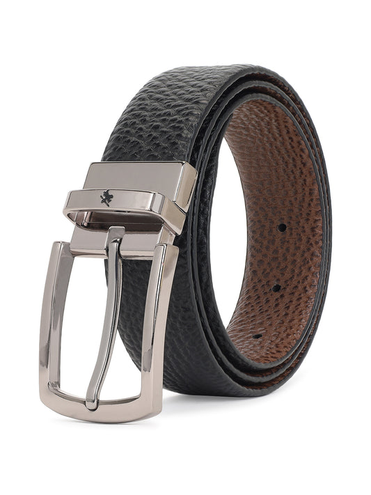 Men's Animal Print Black Brown Reversible Formal Belt