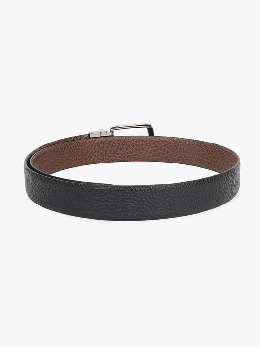 Men's Animal Print Black Brown Reversible Formal Belt