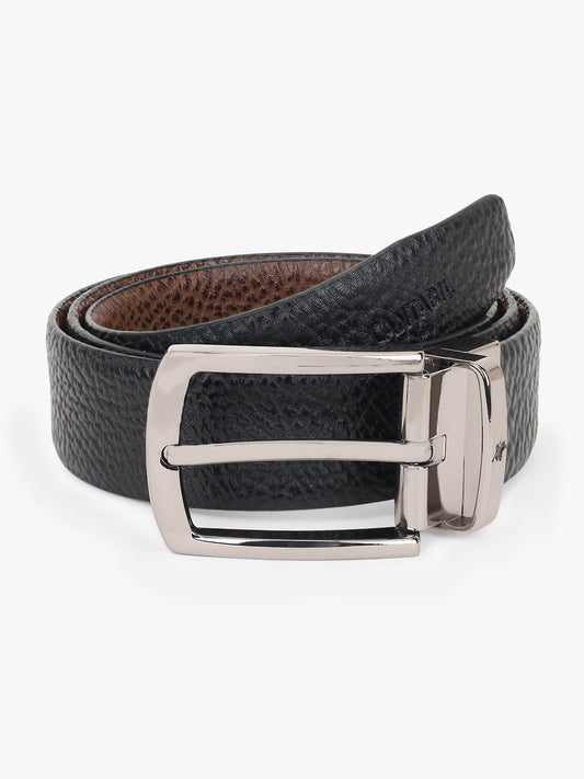 Men's Animal Print Black Brown Reversible Formal Belt