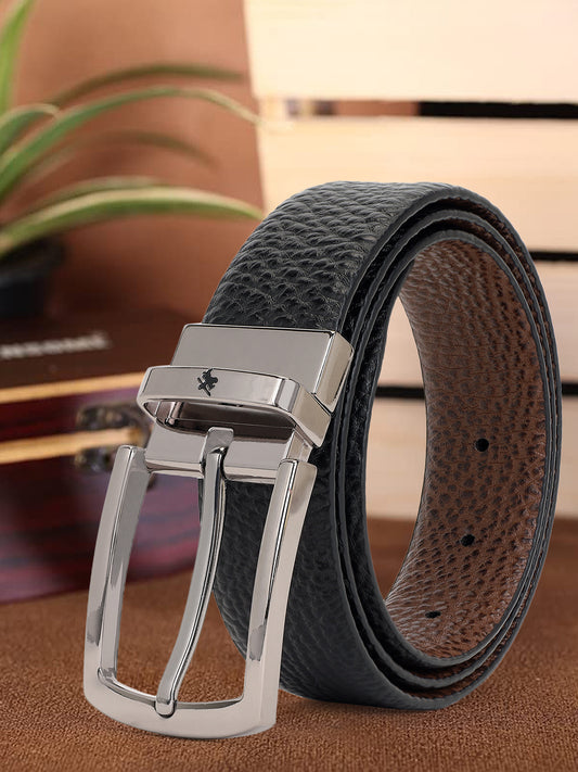 Men's Animal Print Black Brown Reversible Formal Belt